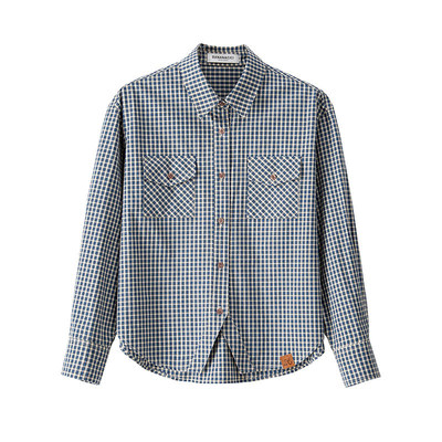 BANANACICI学院风格纹衬衫上衣