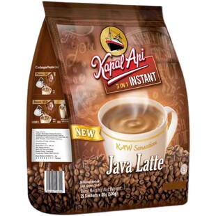 印尼进口火船爪哇拿铁三合一500g速溶咖啡粉袋装特浓提神饮品25杯