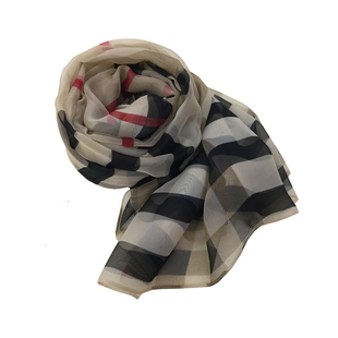 春秋夏薄款优柔纱丝巾渐变180*140防晒印花大格子沙滩巾围巾披肩