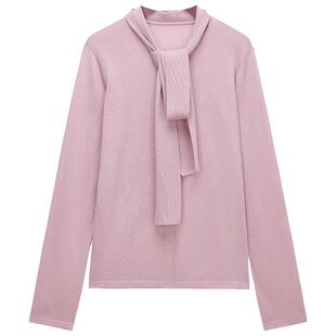 【季末折扣】欧时力羊毛飘带套头针织毛衣上衣设计感2025秋冬新品