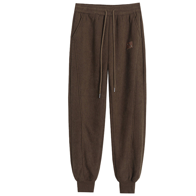 高腰运动裤女大码宽松显瘦束脚裤