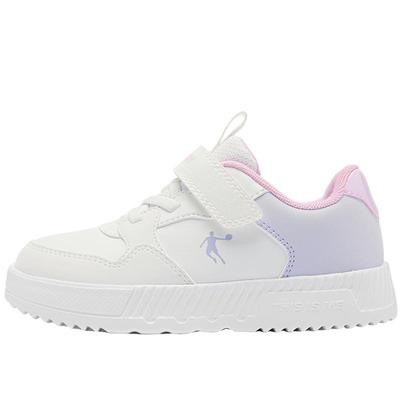 乔丹春秋女小童魔术贴小白鞋