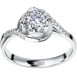 Zbird/钻石小鸟18K金钻石戒指-丝缠-结婚订婚求婚排钻钻戒-RDL43