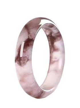 新疆紫罗兰金丝玉宽版手镯玫瑰金