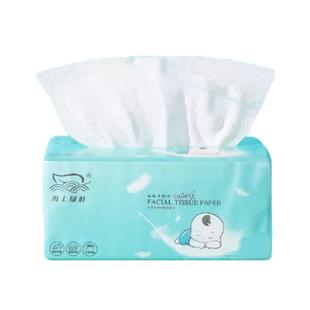 海上绿叶抽纸整箱36包L码纸巾380张气垫压花云柔家庭装实惠面巾纸