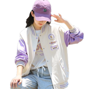 棒球服休闲外套少女新款春秋装大童运动卫衣初中高中学生上衣开衫