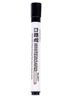 直液式白板笔得力可擦粗头黑色