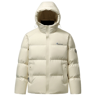 鸭鸭冬季男女同款羽绒服时尚户外短款连帽加厚滑雪保暖情侣外套