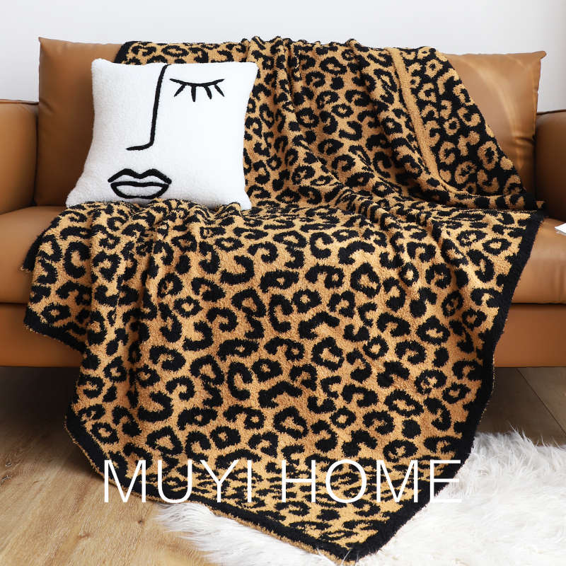 秋冬加厚软绵绵豹纹半边绒休闲盖毯办公室午睡毯沙发毯子毛绒床搭