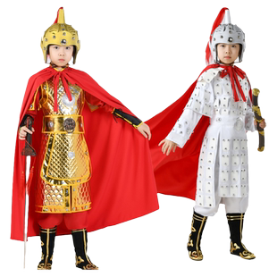 儿童成人将军表演服古代士兵铠甲花木兰满江红岳飞战袍盔甲演出服