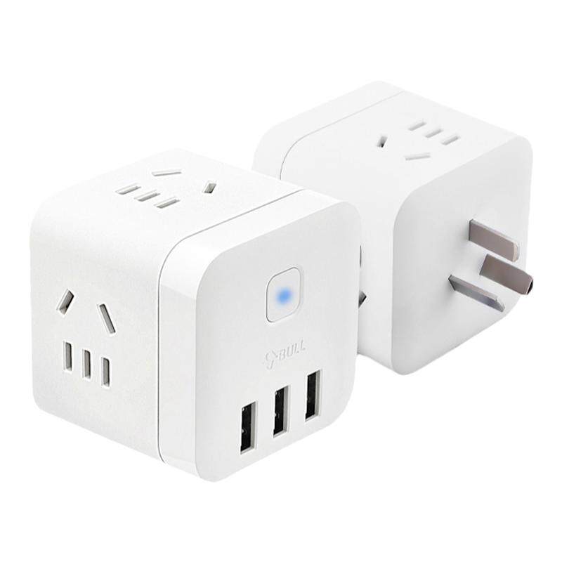 公牛多口充电器多功能USB插头PD20W/30W快充魔方插座多孔插线板排插家用宿舍桌面充电站适用手机/平板通用