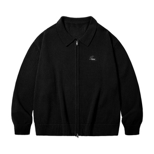 PSO Brand男装女装洞洞缕空针织开衫拉链毛衣外套宽松上衣春秋季