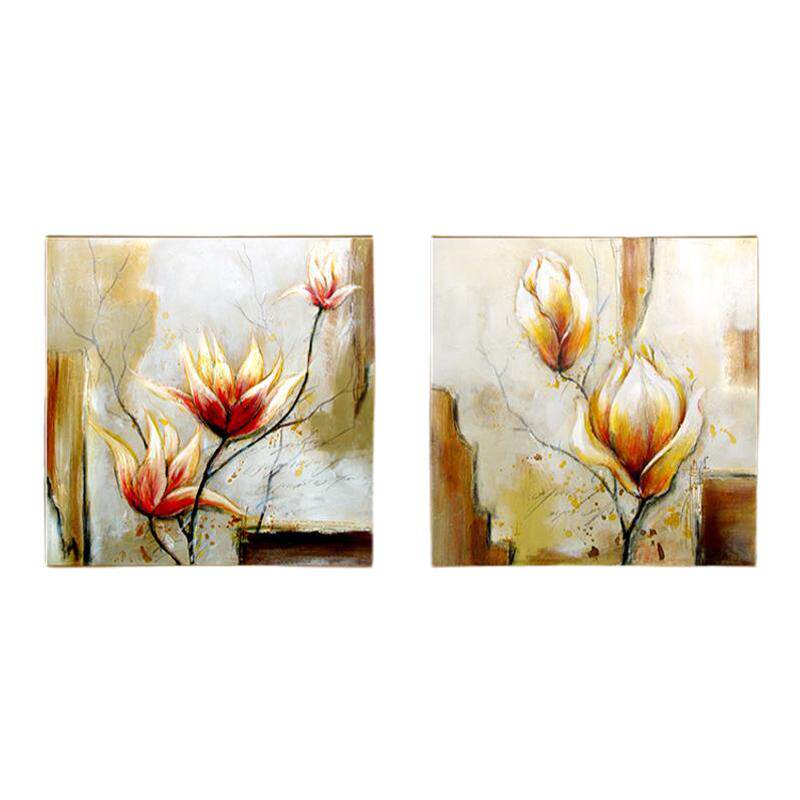 手绘油画抽象花卉客厅七色画艺是