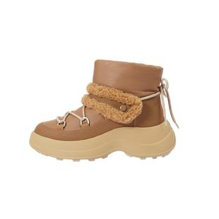 GOTO高光靴中筒厚底增高雪地靴子女2025冬季防滑防水加绒保暖棉靴