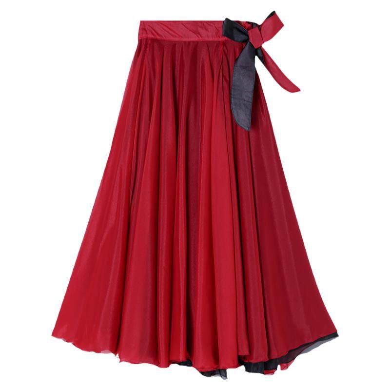 一片式舞蹈裙720度双面穿半身大摆裙人世间跳舞演出现代开叉裙纱