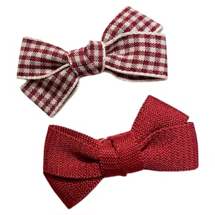 韩版手工布艺蝴蝶结发夹宝宝刘海夹不伤发婴幼儿边夹碎花可爱发卡