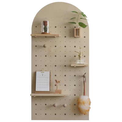 木质拱门洞洞板玄关收纳定制