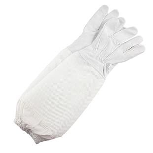 养蜂手套防蜂羊皮手套加厚透气帆布防蛰专用工具捉蜂防护蜂大哥