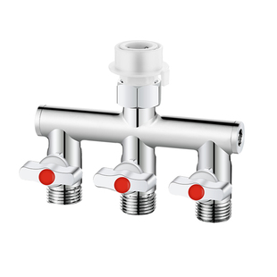 洗衣机水龙头一分二接头三通分水阀带开关转换器一进二出四通角阀