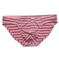 无缝一片式男士三角内裤条纹丝滑