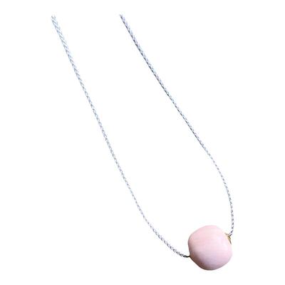 天然海洋有机宝石粉珊贝锁骨链女