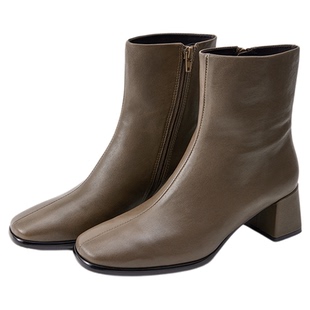 [气场担当]莎莎苏2025秋冬新款增高通勤羊皮百搭显瘦切尔西女靴