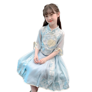 女童马面裙2026新款春装儿童汉服中式国风连衣裙套装春秋女孩裙子