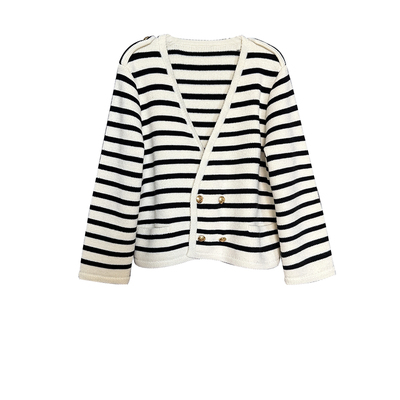 highline私服线条纹开衫女