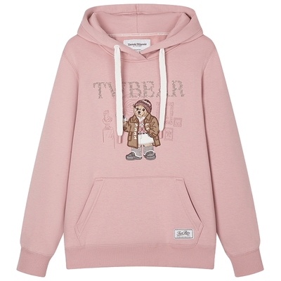 TeenieWeenie小熊秋冬装学院风蓝色T恤索罗娜加绒连帽卫衣套头衫