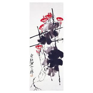 齐白石 牵牛花 复古书画水墨国画真迹微喷仿古装裱挂画卷轴装饰画