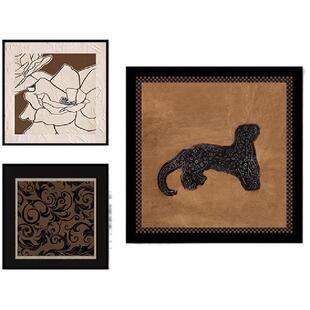 法式中古风客厅装饰画样板间正方形组合壁画民宿酒店餐厅挂画定制