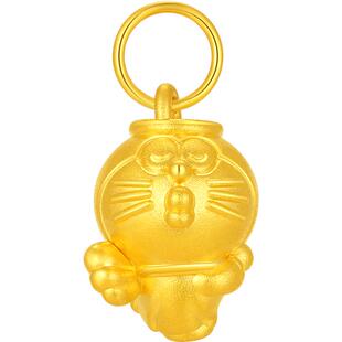 潮宏基哆啦A梦联名黄金吊坠足金挂坠礼物硬金转运串珠纪念礼物