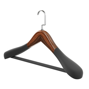 皮草专用衣架实木挂水貂皮大衣宽肩木质家用挂衣植绒衣撑加粗加大