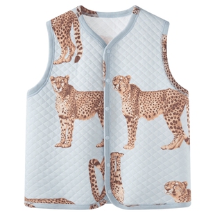 「指定豹富」aqpa儿童婴儿马甲夹丝夹棉秋冬保暖发热宝宝背心坎肩