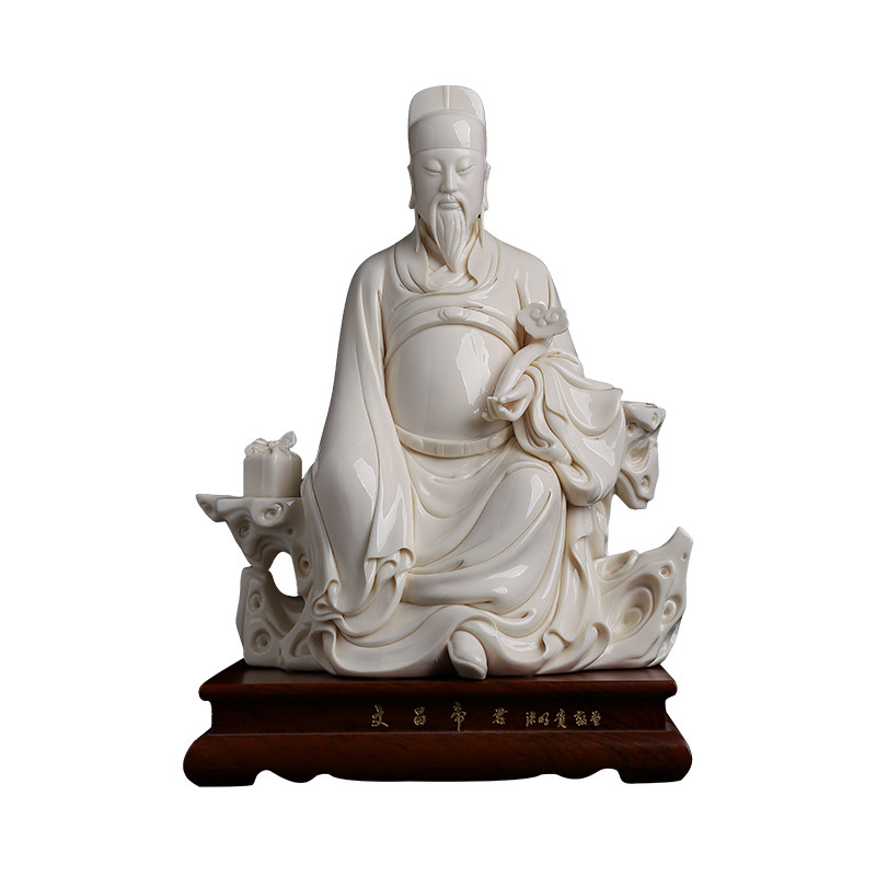 东方泥土 张明贵大师手签限量版99尊陶瓷文昌帝君摆件收藏工艺品