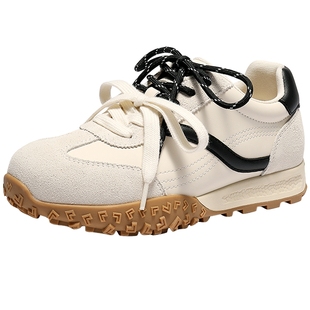 森达厚底德训鞋女款超火阿甘鞋多巴胺棕色鞋子增高休闲鞋26年新款