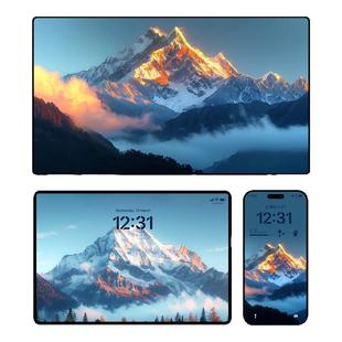 6张日照金山好运来 4K高清手机壁纸ipad平板电脑桌面雪山风景素材