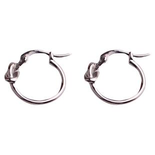 李沁同款耳环女秋季独特s925银打结小耳圈ins小众设计新款潮耳饰