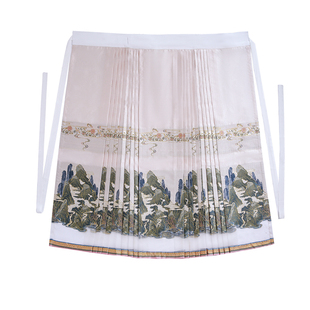 现货织造司原创明制汉服山水赋马面裙套装褶裙秋冬女立领对襟短衫