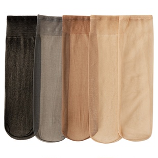 猫人水晶丝袜子女夏季超薄款JK小腿过膝袜防勾丝中筒女士丝袜短款