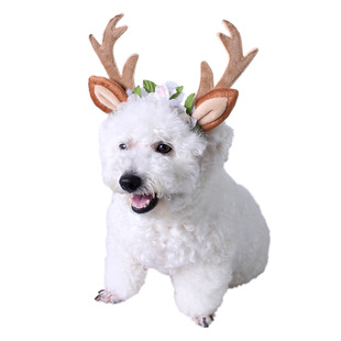 宠物头饰圣诞外出发箍中小型犬泰迪比熊可爱发夹猫咪狗狗鹿角头饰