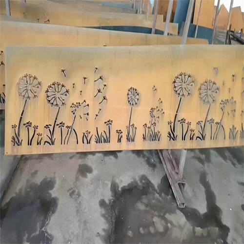 厂家直销户外景观耐候钢板 景观幕墙 铁锈色挡土墙花池耐候板切割