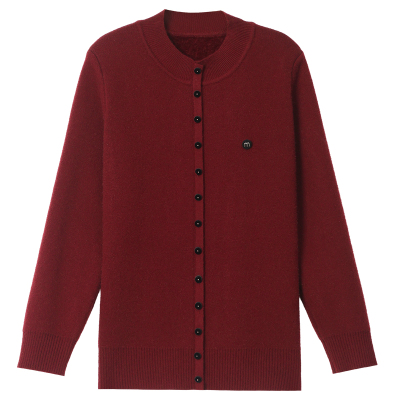 牧芮中年妈妈秋冬半高领加绒毛衣