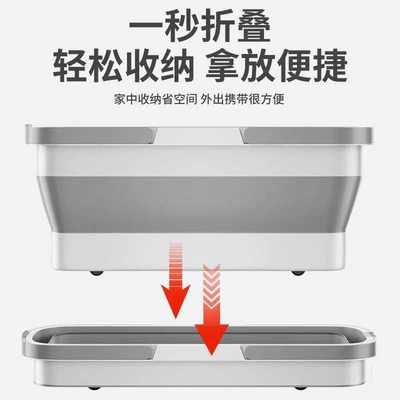 洗拖把桶长方形带轮子可折叠平板拖布桶加厚拖地塑料洗车提桶水桶