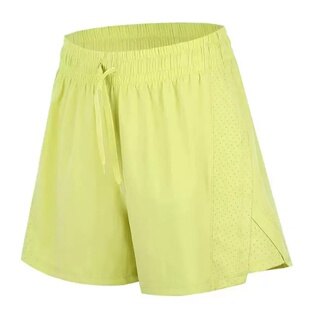 运动三分短裤女速干宽松跑步外穿透气健身裤带内衬假两件瑜伽裤