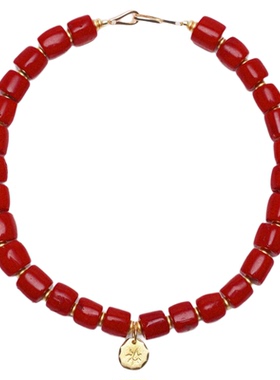 【ashui同款】松弛摩登天然海竹红调串珠项链原创设计高级感度假