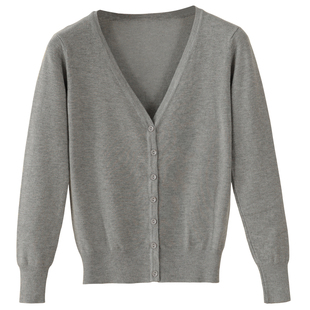 早秋天薄款护士毛衣外套深灰色针织衫开衫初秋季穿搭东莞大朗上衣