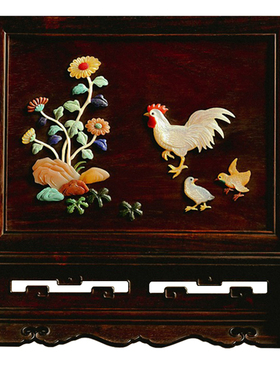 康御红大红酸枝木大吉大利插屏