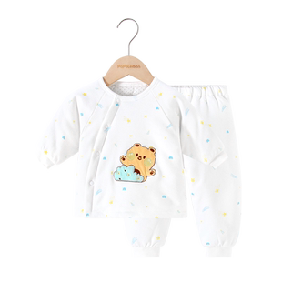 柠檬爬爬宝宝分体套装棉服棉裤冬季加厚保暖婴儿夹棉家居服两件套