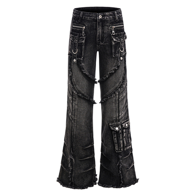 亚文化微喇牛仔裤男视觉系美式